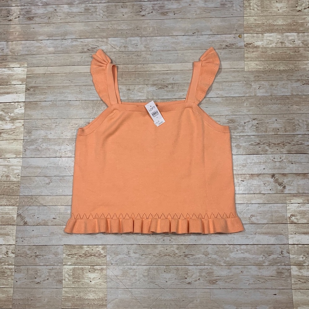 Ann Taylor Loft Cami Tank Sleeveless Knit Top Size XL Spring Summer Romantic NWT